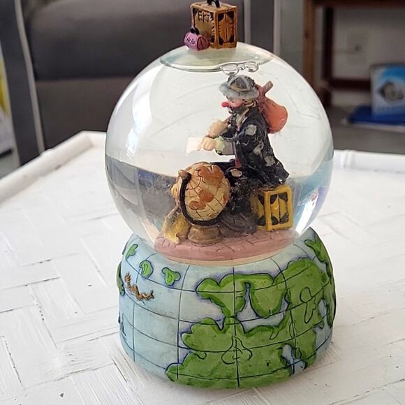 Flambro Emmit Kelly Jr. Snow Globe Music Box "Around the World in 80 Days" WORKS - Picture 5 of 12